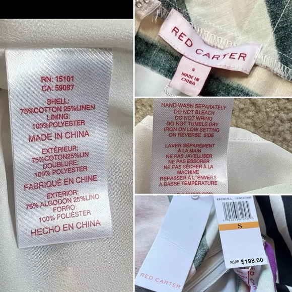 Red Carter A-Line Side Slit Maxi Dress Multicolor Tie Straps Women's Size S - Picture 12 of 16